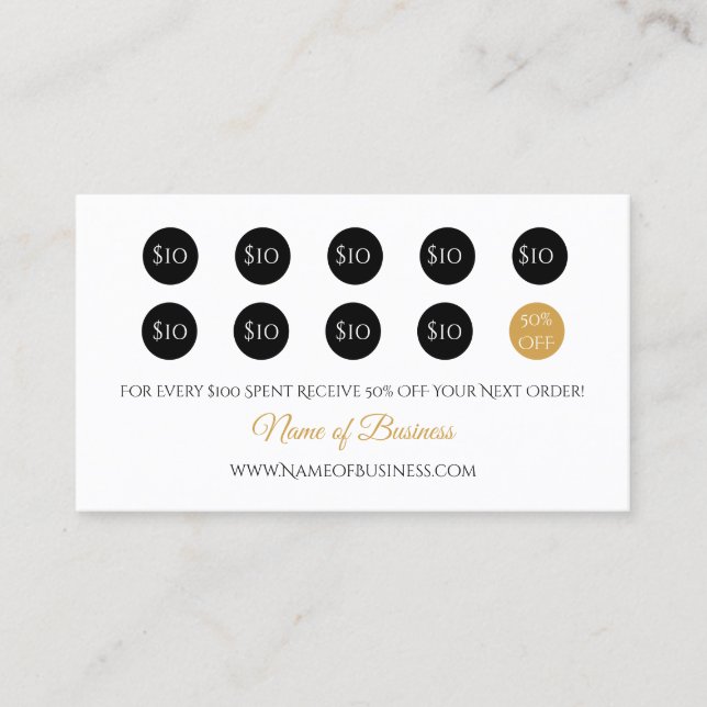 Einfache Prämien für Loyalitäten Elegantes Schwarz Treuekarte (Vorderseite)