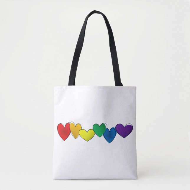 Einfache PRIDE Rainbow-Farben Herz-Tasche (Vorderseite)