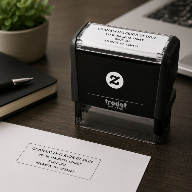 Einfache professionelle Geschäftsadresse Selbstfär Permastempel (Von Creator hochgeladen)