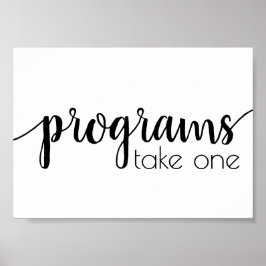 Einfache Programme | Black Script Any Event Table Poster