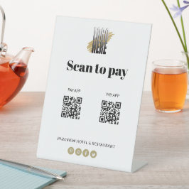 Einfache Prüfung von Logos auf Zahlung von 2 QR-Co Sockelschild