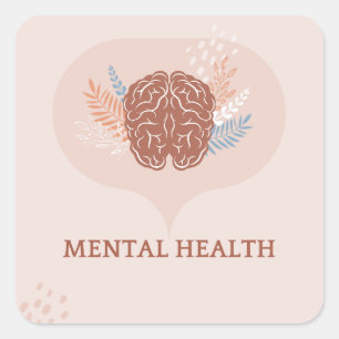 Einfache psychische Gesundheit du bist genug S Quadratischer Aufkleber