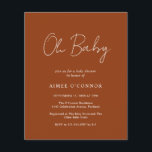 Einfache Pumpkin Fall Budget Kinderdusche Einladun<br><div class="desc">Moderne kürbisfarbene Babydusche-Einladung mit einem einfachen Design mit "Oh Baby" in rustikaler Schrift-Typografie. Diese elegante geschlechtsneutrale Einladung mit minimalistischem Layout eignet sich hervorragend für eine Herbst-/Halloween-Babydusche,  egal ob Sie einen Jungen oder ein Mädchen haben.</div>