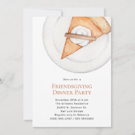 Einfache Pumpkin Pie Friendsgiving Dinner Einladun Einladung