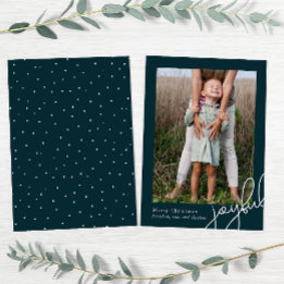 Einfache Punkte Aquamarine Joyful Script Elegantes Feiertagskarte