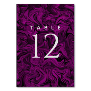 Einfache Purpur Hochzeit Tischnummer