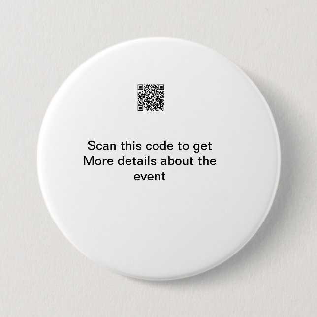 Einfache Q R-Code-Scan-Business-Ereignisvorlage Button (Vorderseite)