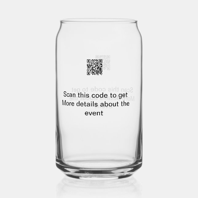 Einfache Q R-Code-Scan-Business-Ereignisvorlage Dosenglas (Vorderseite)