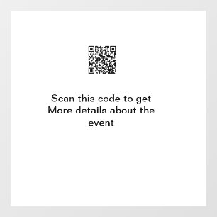 Einfache Q R-Code-Scan-Business-Ereignisvorlage Fensteraufkleber