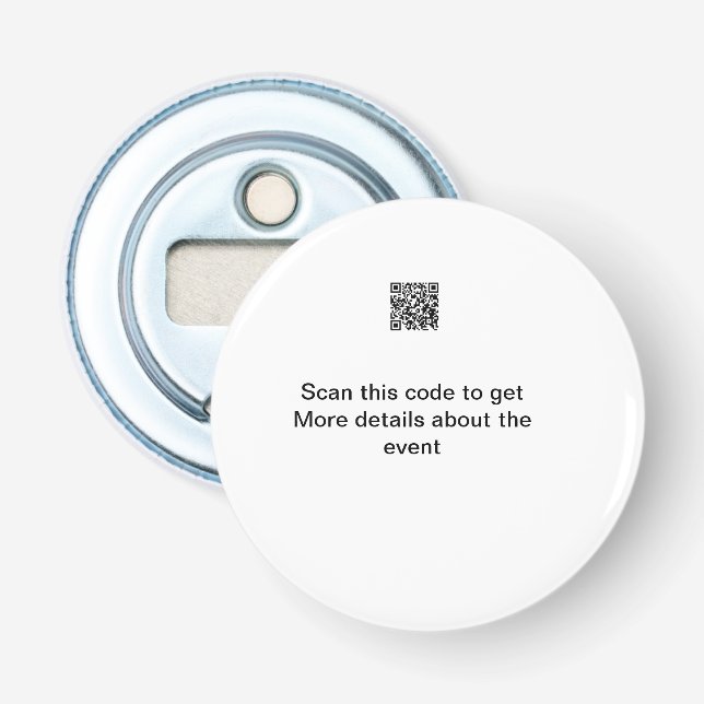 Einfache Q R-Code-Scan-Business-Ereignisvorlage Flaschenöffner (Vorderseite)