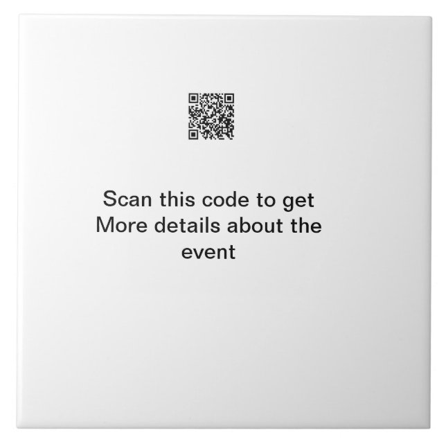 Einfache Q R-Code-Scan-Business-Ereignisvorlage Fliese (Vorderseite)