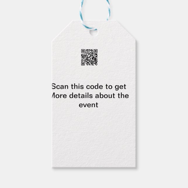 Einfache Q R-Code-Scan-Business-Ereignisvorlage Geschenkanhänger (Vorderseite)