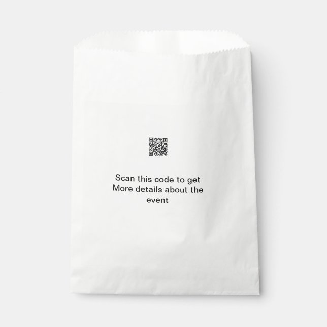 Einfache Q R-Code-Scan-Business-Ereignisvorlage Geschenktütchen (Vorderseite)
