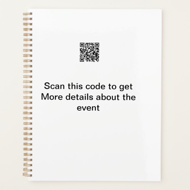 Einfache Q R-Code-Scan-Business-Ereignisvorlage Planer (Vorderseite)