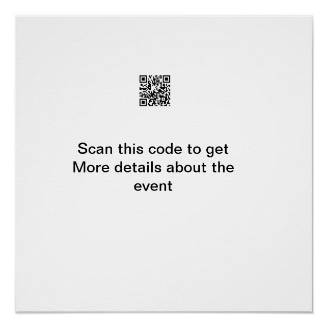 Einfache Q R-Code-Scan-Business-Ereignisvorlage Poster (Vorderseite)