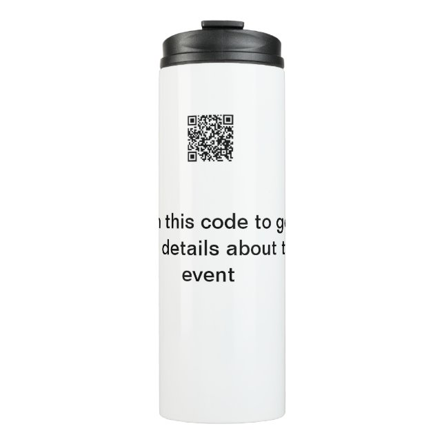 Einfache Q R-Code-Scan-Business-Ereignisvorlage Thermosbecher (Vorderseite)