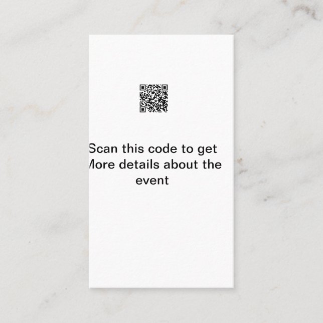 Einfache Q R-Code-Scan-Business-Ereignisvorlage Visitenkarte (Vorderseite)