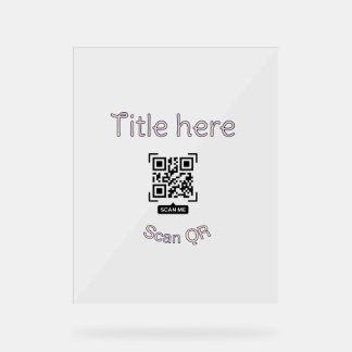 Einfache Q R-Code-Scan-Geschäftsveranstaltungsvorl Acrylschild