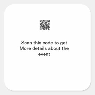 Einfache Q R-Code-Scan-Geschäftsveranstaltungsvorl Quadratischer Aufkleber