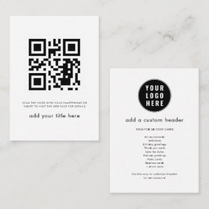 Einfache QR-Code-Business-Logo-Trend kundenspezifi Mitteilungskarte