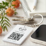 Einfache QR-Code für moderne Logos Schlüsselanhänger<br><div class="desc">Benutzerdefinierter Schlüsselanhänger mit Ihrem Logo und Ihrem QR-Code mit Ihrem Firmennamen oben und Ihrer Nachricht unten. Diese einfachen Schlüsselanhänger machen großartige Werbeartikel für Kunden, Mitarbeiter oder als Begleiter auf Messen und Veranstaltungen. Viel Spaß mit Ihrem Marketing und Werbung. Diese QR Code Schlüsselanhänger sind besonders gut für Immobilienmakler / echte Anwesen-Agent,...</div>