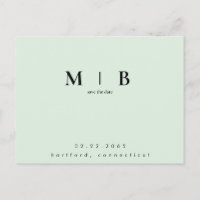 Einfache QR-Code für Monogramm-Minze Save the Date