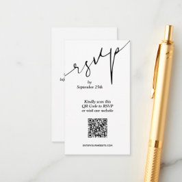 Einfache QR Code Hochzeit Begleitkarte