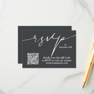 Einfache QR Code Hochzeit Begleitkarte