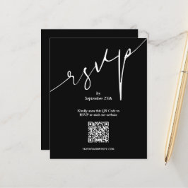 Einfache QR-Code-Hochzeitkarte für schwarze Großpa