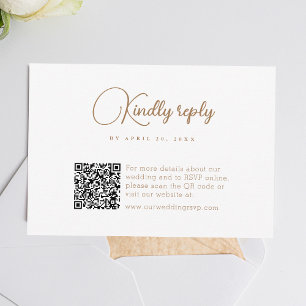 Einfache QR Code Moderne Hochzeit RSVP Karte