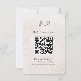 Einfache QR-Code-Monogramm-Hochzeit RSVP Karte
