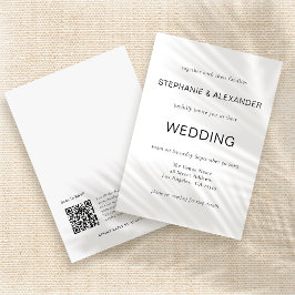 Einfache QR Code Schwarz-weiß Hochzeit Einladung