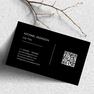 Einfache QR-Code Schwarz/Weiß Visitenkarte