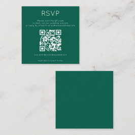 Einfache QR-Code Smarald Wedding RSVP Begleitkarte