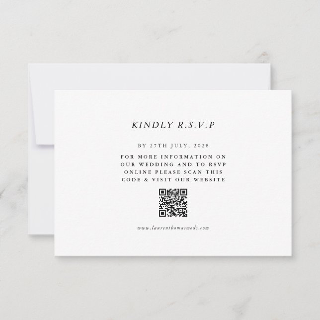Einfache QR Code UAWG Wedding Response Card RSVP Karte (Vorderseite)