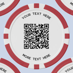 Einfache QR-Code- und Textwerbung Pokerchips