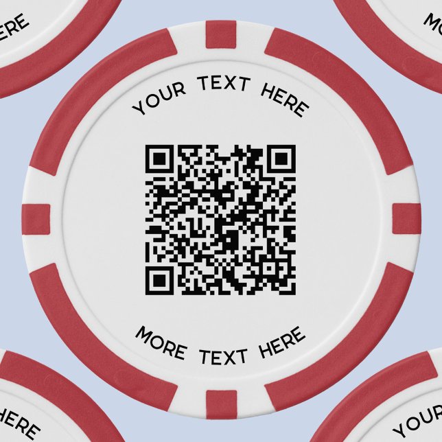 Einfache QR-Code- und Textwerbung Pokerchips (custom text and QR code business promotional poker chip)