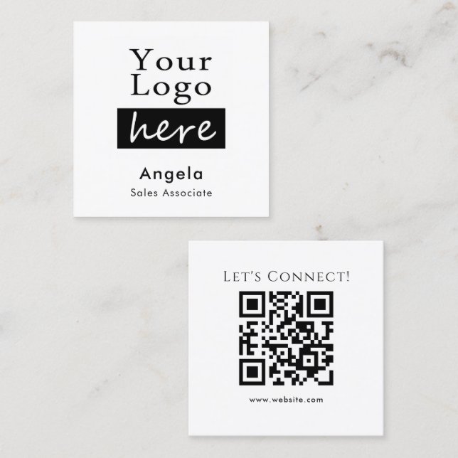 Einfache QR-Code-Visitenkarte Quadratische Visitenkarte (Vorne/Hinten)