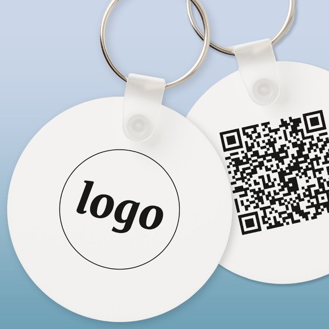 Einfache QR-Code-Werbung Schlüsselanhänger (Simple logo with QR code business branding promotional keychain)