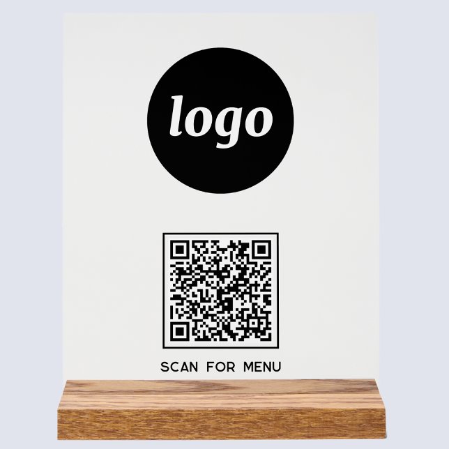Einfache QR-Codeprüfung für das Menü Acrylschild (Logo QR code Scan for menu acrylic sign for cafe bar restaurant and other business)