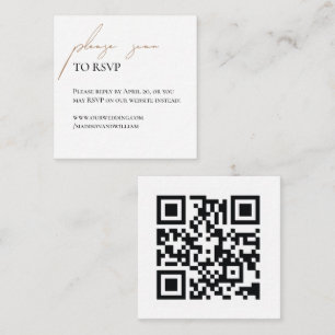 Einfache QR-UAwg-Abschlusskarte für White Wedding Begleitkarte