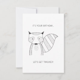 Einfache Raccoon Card "It's Your Birthday" Karte