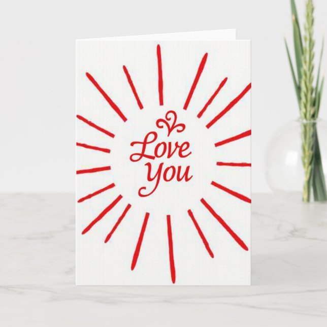 Einfache radiale Love You Karte (Vorderseite)