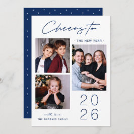 Einfache Raffinesse: 3 Foto Neues Jahr 2025 Feiertagskarte