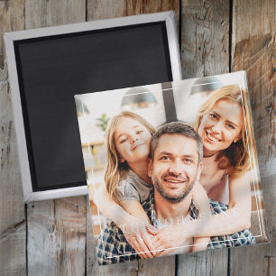 Einfache Rahmen Moderner Chic Familienurlaub Foto Magnet