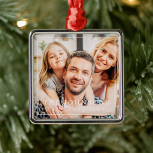 Einfache Rahmen Moderner Chic Familienurlaub Foto Ornament Aus Metall