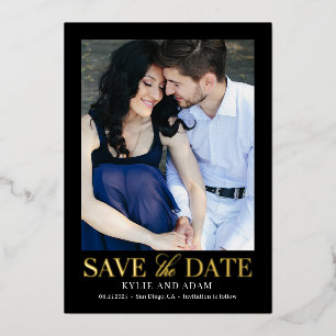 Einfache Rahmen REAL FOIL Save The Date Karte