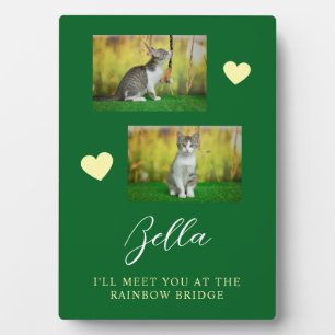 Einfache Rainbow Bridge Cat Memorial Fotoplatte