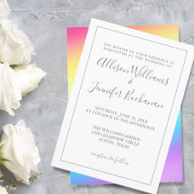 Einfache Rainbow-Chic-Typografie LGBTQ Gay Wedding