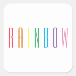 Einfache Rainbow-Square-Sticker Quadratischer Aufkleber